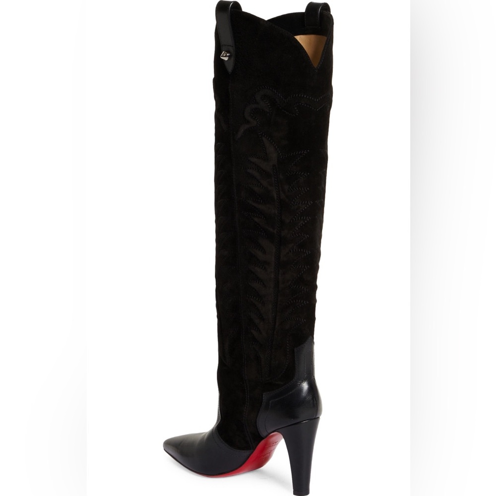 Christian Louboutin Santia Botta 85mm Suede Western Knee-High Boots 36.5 - Picture 11 of 12